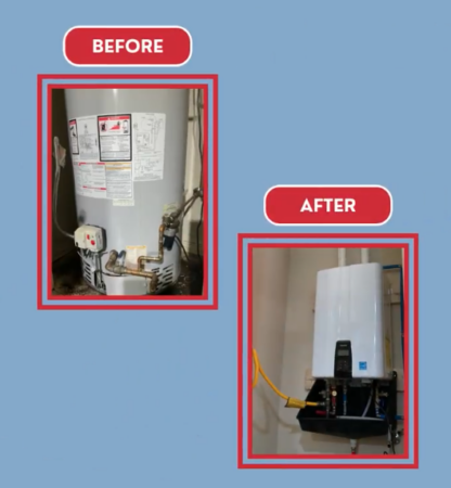 hot water heater before and after photos